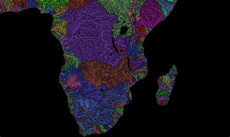 River Basins of the World in Rainbow Colours high Resolution Digital ...