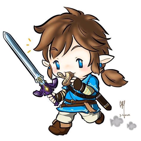 Chibi Link munching on a roasted mushroom (@g_luceroth) : r/Breath_of ...