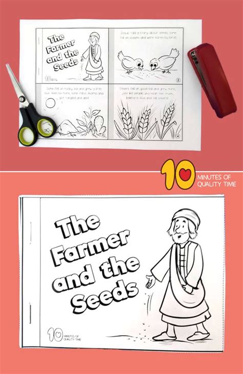 an image of the farm and the seeds coloring book