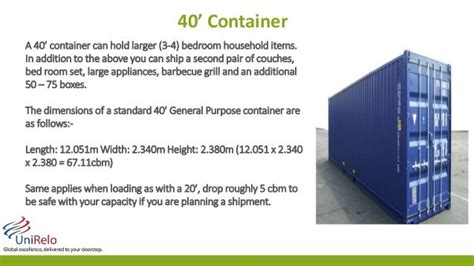 Fcl and ocean container sizes - UniRelo