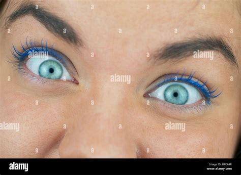 Bright Blue Eyes, Female Stock Photo - Alamy