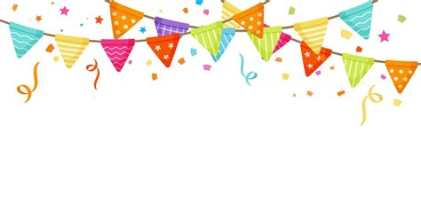 Party celebration background with confetti and flags 14000328 Vector ...