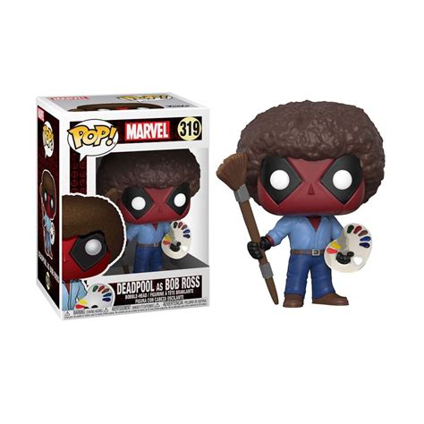 Buy Funko Deadpool Bob Ross Playtime 70s with Afro POP! Bobble Figure - Deadpool + Bob Ross ...