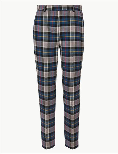 Checked Slim Leg Trousers | M&S Collection | M&S | Slim legs, Clothes for women, Flattering fashion