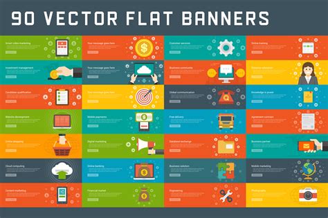 90 Flat website banners templates ~ Illustrations on Creative Market