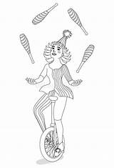Unicycle Coloring Page sketch template