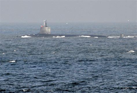 Seawolf-class submarine (USS Jimmy Carter?) returning home off the coast of Washington, July ...