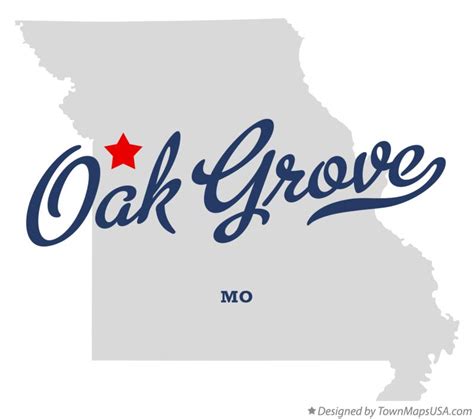 Map of Oak Grove, MO, Missouri