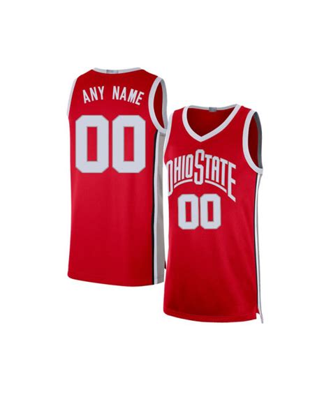 Customized Men's Ohio State Buckeyes Red Basketball Jersey