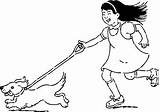 Dog Walking Coloring Page Pages sketch template