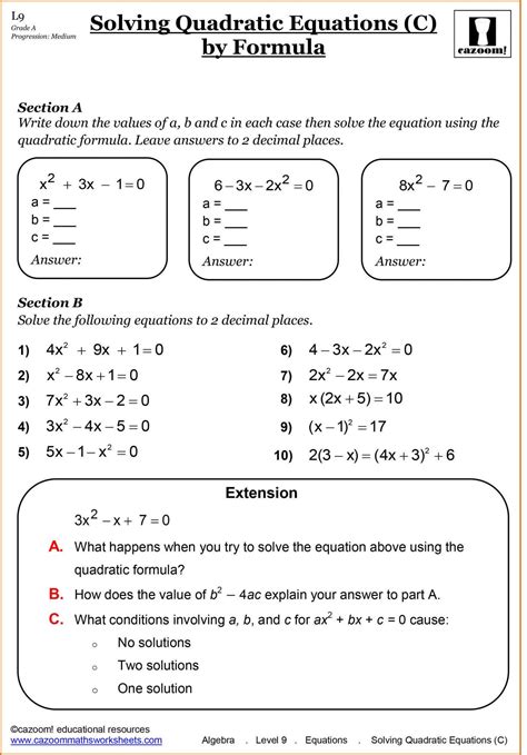 Free 9th Grade Math Worksheets