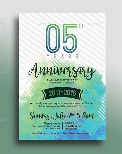 Business Anniversary Invitation Templates Free