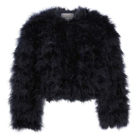 Chelsea28 | Jackets & Coats | Chelsea28 Crop Faux Fur Feather Jacket ...