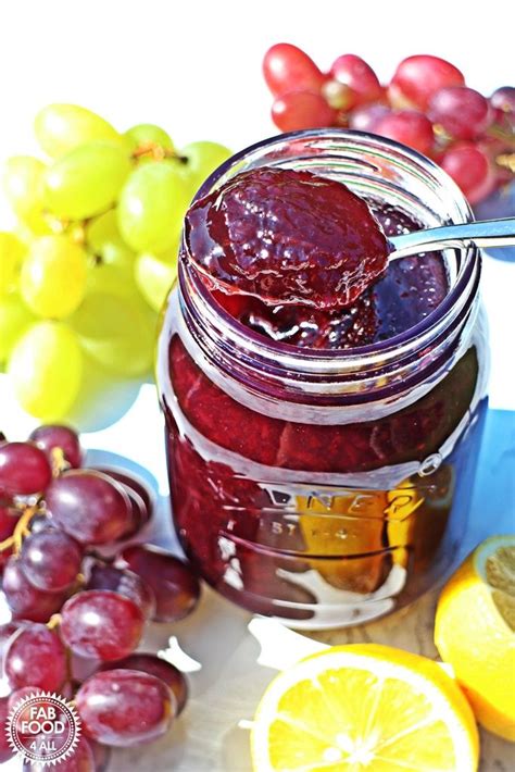 Easy Grape Jam - 3 ingredients & pectin free! @FabFood4All #grapejam #grape #jam #jelly | Grape ...