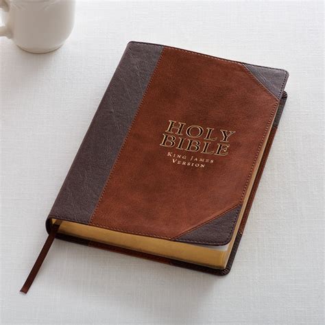 KJV Holy Bible Thinline Large Print Brown – Celebrate Faith