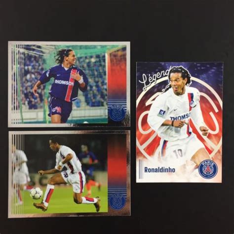 Ronaldinho Rookie RC 2 Sticker + 1 Card Panini PSG 50 Ans Anniversary ...