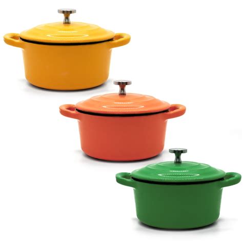 RJ Legend 8.5 oz Cast Iron Pot, Enameled Cast Iron Mini Pot, Round Mini ...