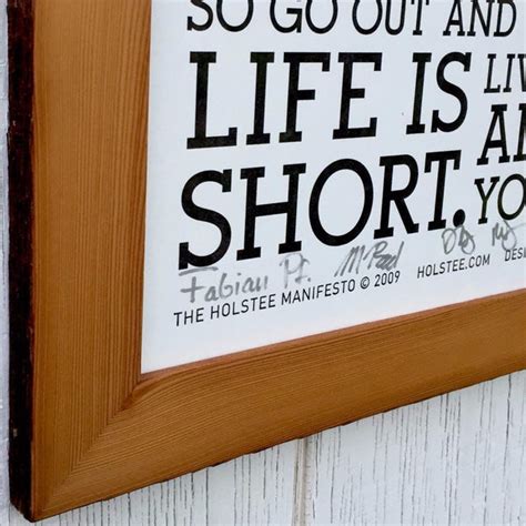 Holstee Manifesto Letterpress Poster in a Reclaimed Wood Frame | Holstee