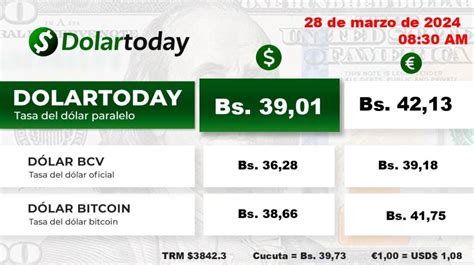 Precio Dólar Paralelo y Dólar BCV en Venezuela 28 de marzo de 2024 - Punto News RD