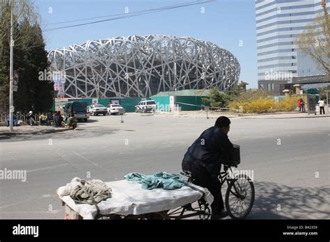 Beijing Olympic Stadium under construction, China Stock Photo - Alamy