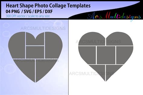 Heart shape Photo Collage SVG By ArcsMultidesignsShop | TheHungryJPEG