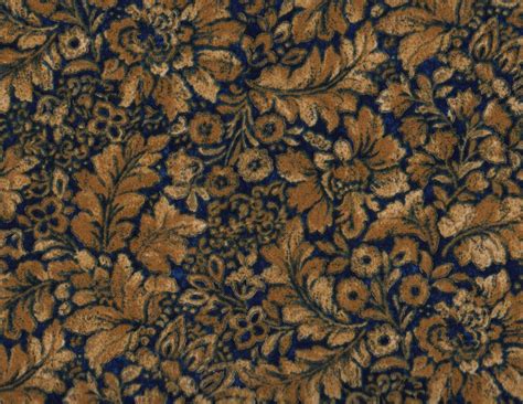 Gold Fabric Floral Fabric Navy Blue Floral by thebusybeequilting