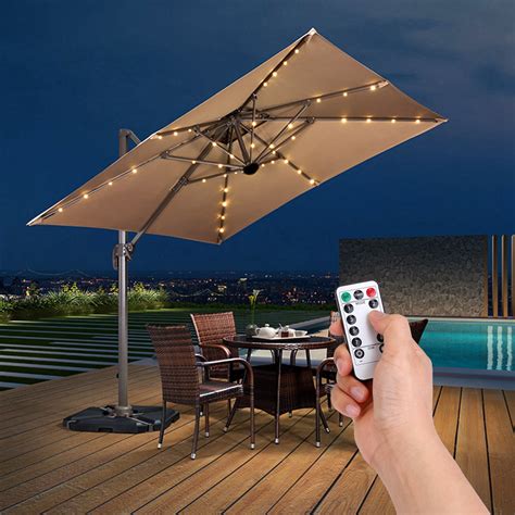 iMountek Patio Umbrella Lights 8 Lighting Mode Waterproof Parasol Timer Lamps W/ Remote ...