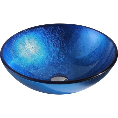 ANZZI Clavier Series Lustrous Blue Vessel Sink (Lustrous Blue Finish ...