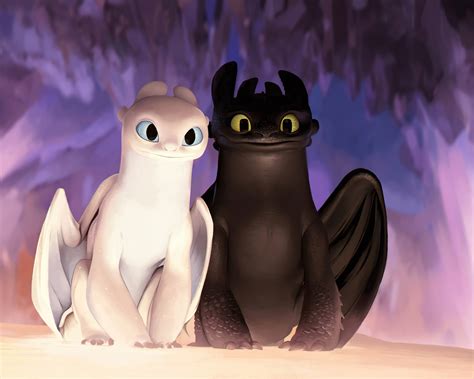 Toothless X Light Fury Wallpaper