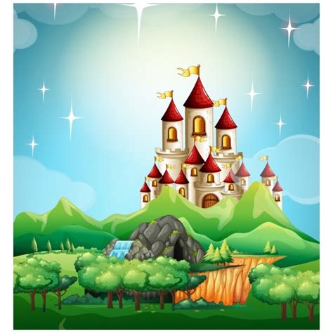 Premium Vector | Fairy tale castle background design