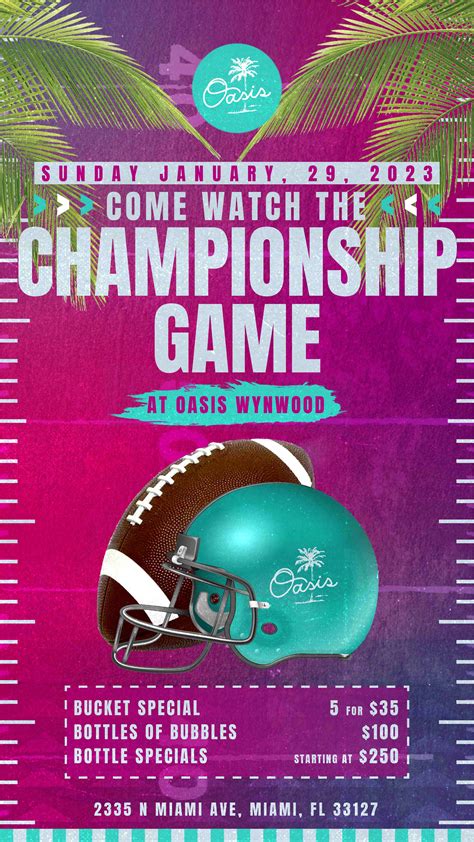 NFL CHAMPIONSHIP GAME Tickets at Oasis Wynwood in Miami by Oasis ...