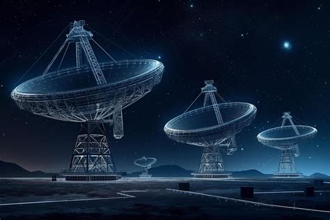 3d rendering of satellite dish in space with starry sky background generative ai 23713095 Stock ...