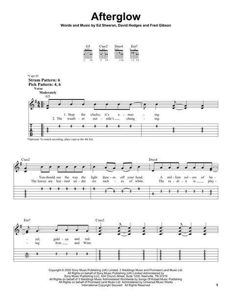 Afterglow by Ed Sheeran - Easy Guitar Tab - Guitar Instructor