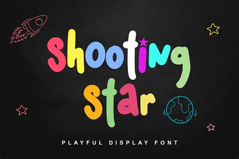 Shooting Star Font Digital Font Commercial Use Font Logo - Etsy UK