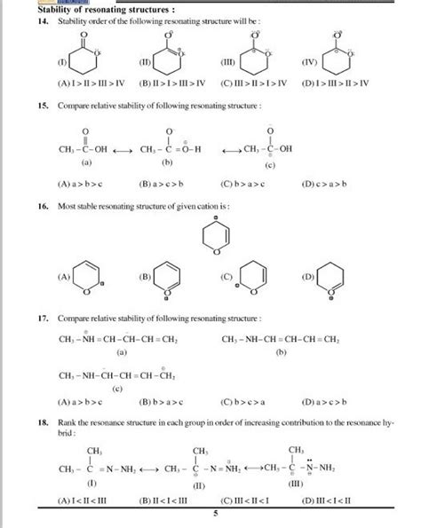 Stability of resonating structures : 14. Stability order of the following..