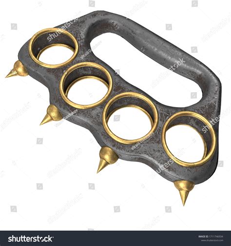 Iron Brass Knuckles Spikes On Isolated Stock Illustration 1711746934 ...