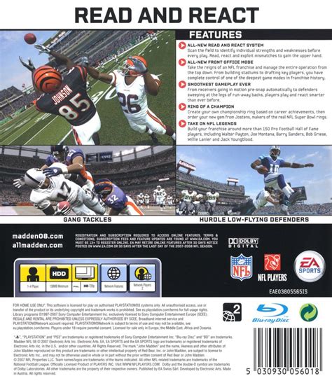 Madden NFL 08 cover or packaging material - MobyGames