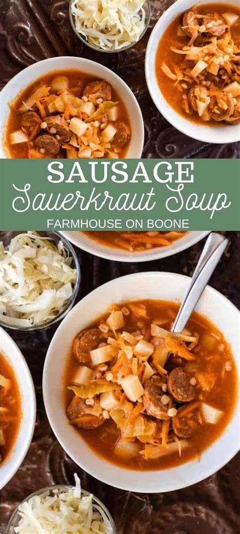 Sausage Sauerkraut Soup - Farmhouse on Boone