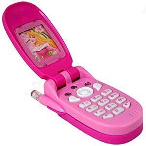 a pink cell phone sitting on top of a white surface