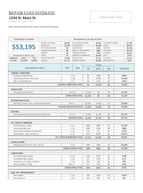 Simple House Flipping Expense Spreadsheet Using Excel For Inventory Tracking