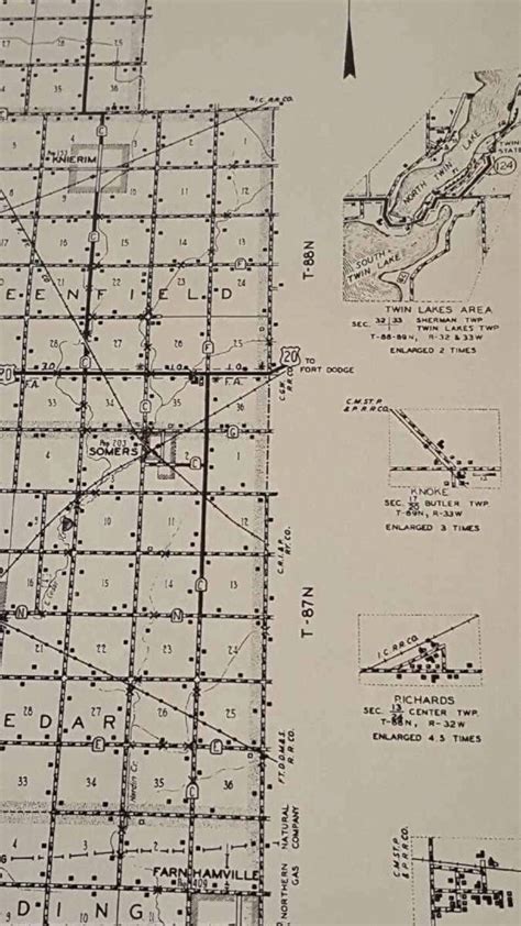 Vintage Map Calhoun County Iowa Highway & Transportation Road | Etsy