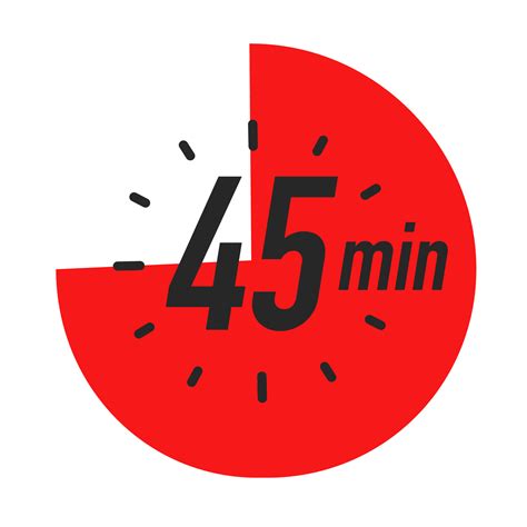 45 minutes timer symbol red color style 7224944 Vector Art at Vecteezy