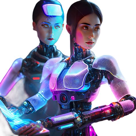 Futuristic Robots Working Ai Art, Futuristic, Robots, Humanoid PNG ...