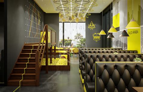 Modern Fast Food Restaurant Interior Design by Comelite Architecture ...