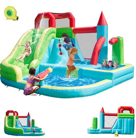 Buy Inflatable Water Slide for Kids,6-in-1 Bounce House with Waterslide ...