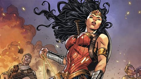 comic art, long hair, dark hair, Wonder Woman, superheroines, HD ...