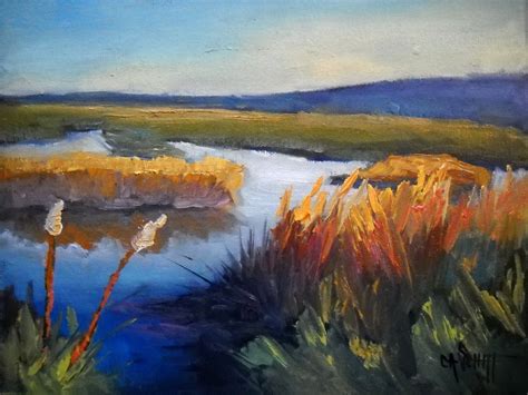 CAROL SCHIFF DAILY PAINTING STUDIO: Marsh Landscape Painting, Daily ...