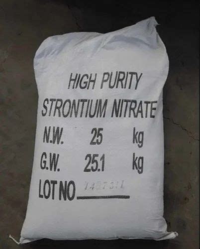 Strontium Nitrate, 25Kg bag at Rs 87500/kg in Khambhat | ID: 27379367688