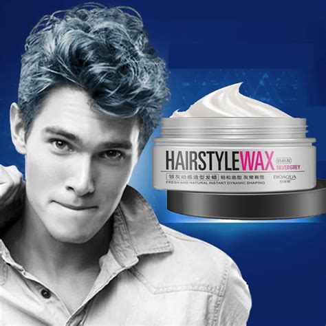 100g Hairstyle Wax Healthy Men Women Gray Silver Temporary Modeling Hair Short Hair wax Hair ...