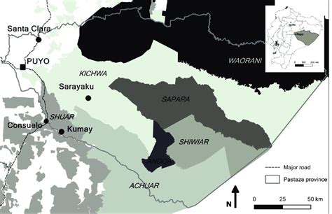 Map of Pastaza province and its Indigenous territories (source of... | Download Scientific Diagram